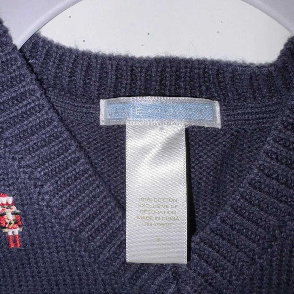 Boys Navy Blue Nutcracker Embroidered Knit Vest Size 3T Janie and Jack Christmas
